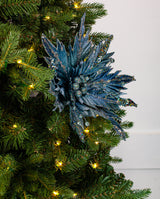 12" Glitter Poinsettia Clip