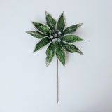 14" Green Poinsettia Stem