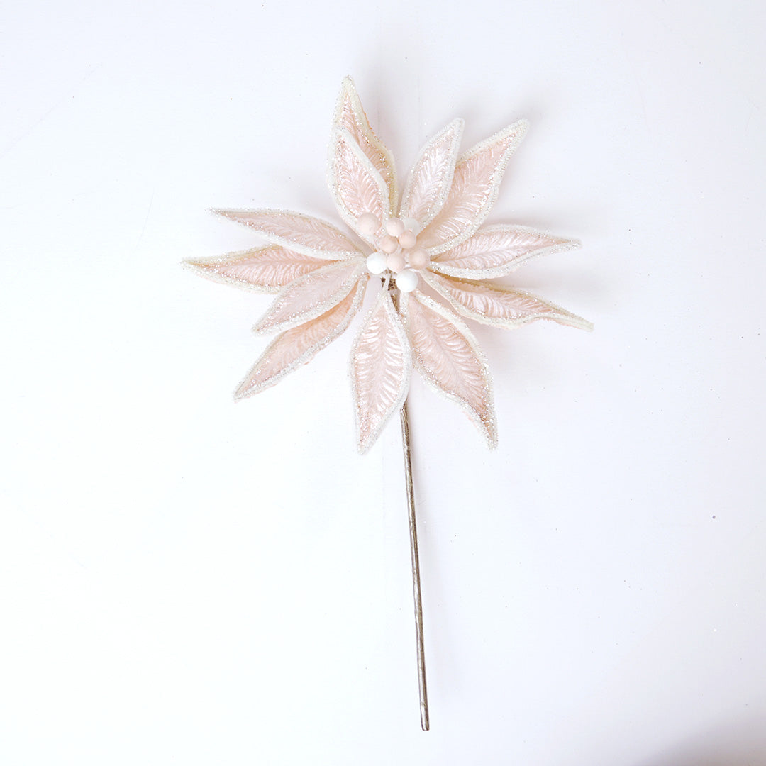 17" Pink Poinsettia Stem