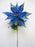24" Blue & Silver Velvet Poinsettia Set Of 6