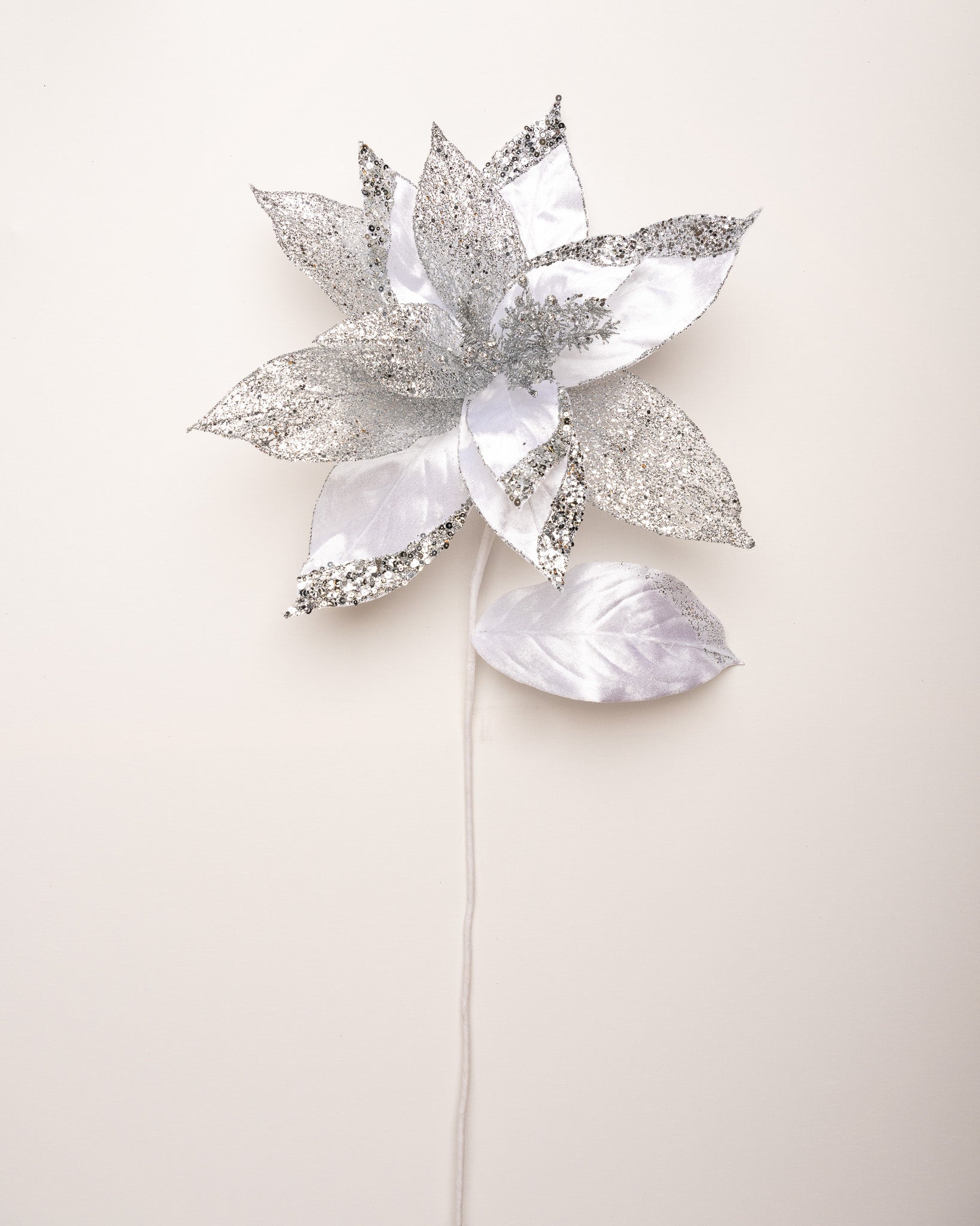 29" Velvet Poinsettia Stem