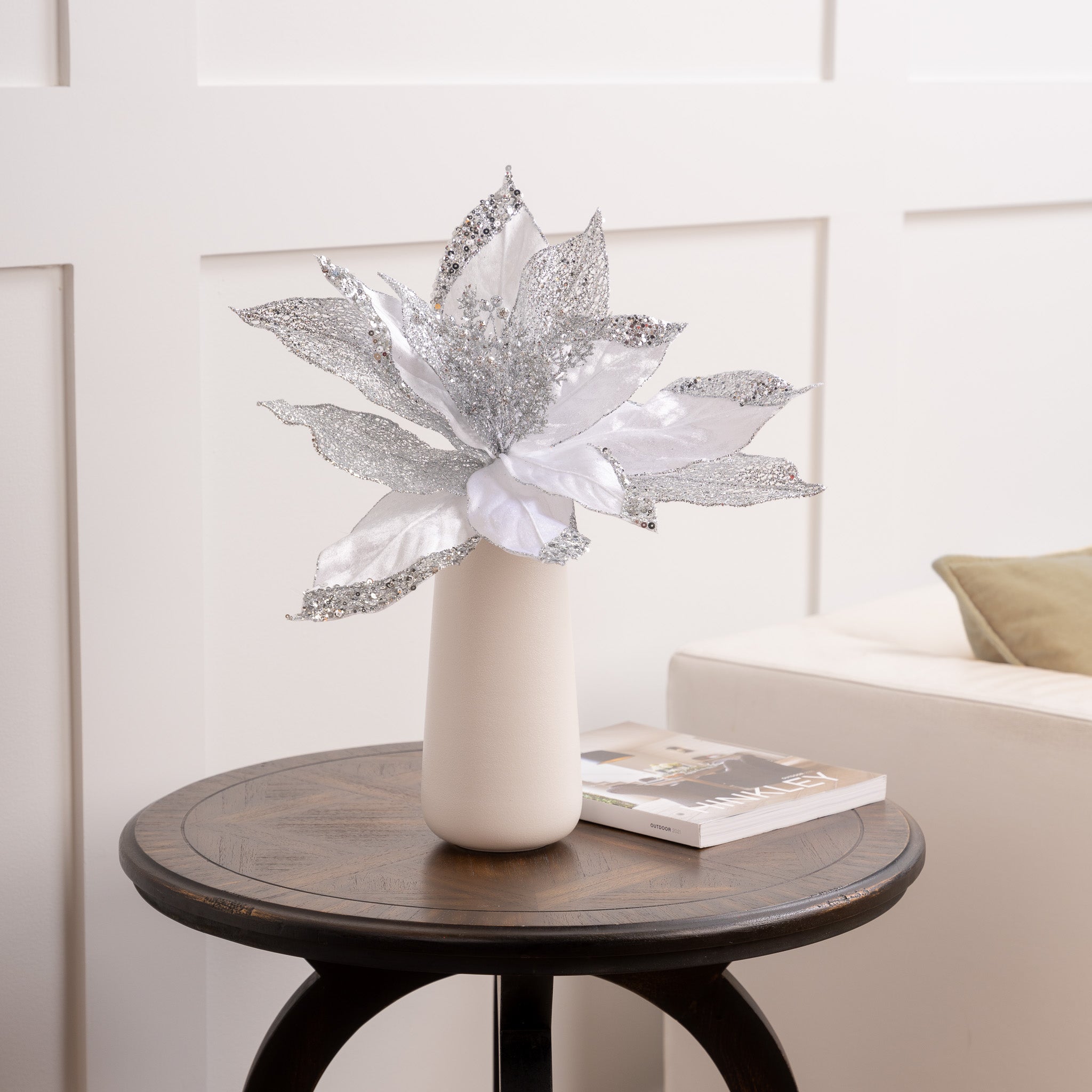 29" Velvet Poinsettia Stem