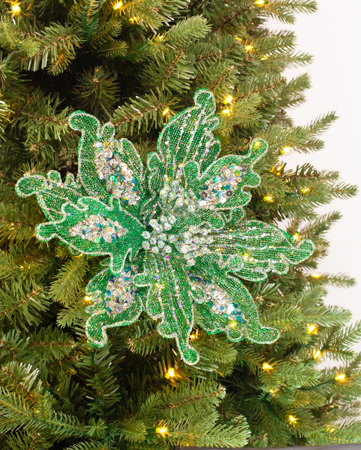 25" Gold Net Mesh Poinsettia