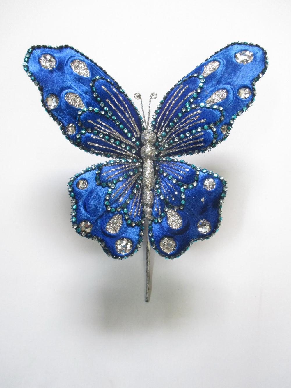 9" Blue Glitter Butterfly