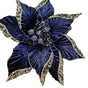 12" Navy Poinsettia Stem
