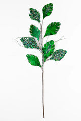 25" Sequin Leaf Branch