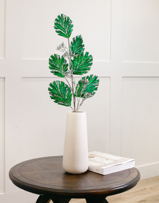 25" Sequin Leaf Branch