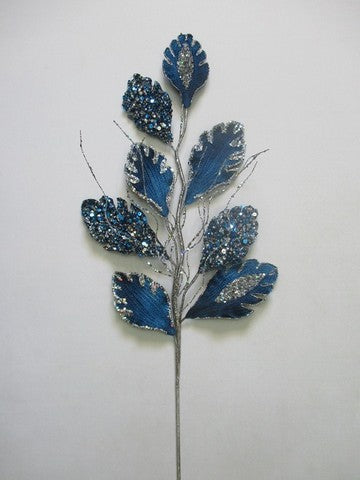 25" Sequin Leaf Branch