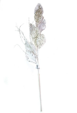 25" Sequin Leaf Branch