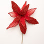 10" Red Poinsettia Cluster Pick