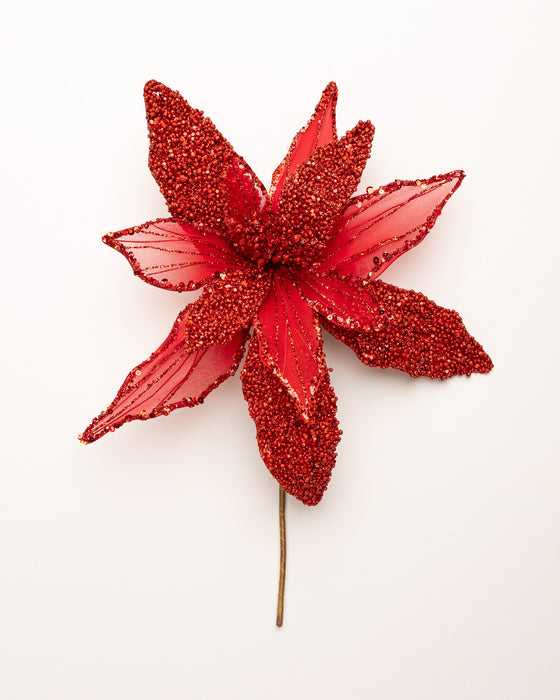 10" Poinsettia Cluster Pick