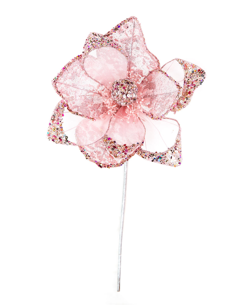 17" Glitter Hibiscus Stem