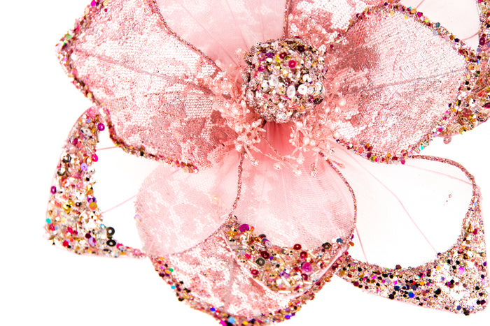 17" Glitter Hibiscus Stem