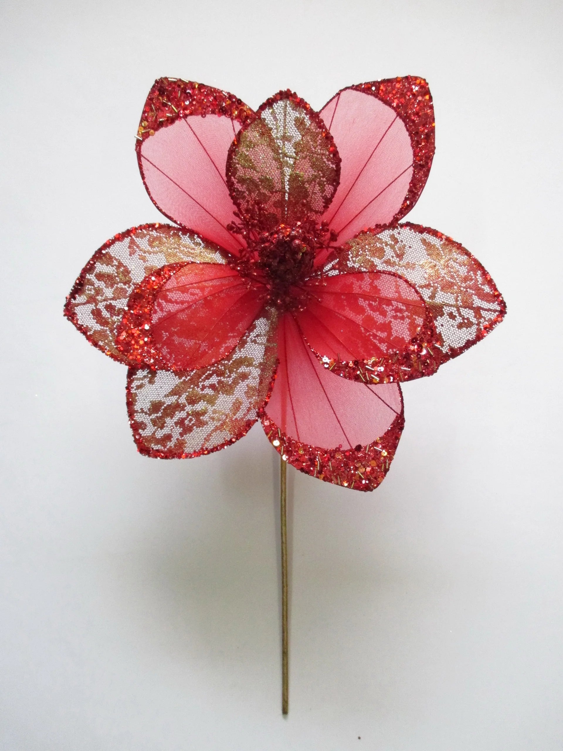 17" Glitter Hibiscus Stem