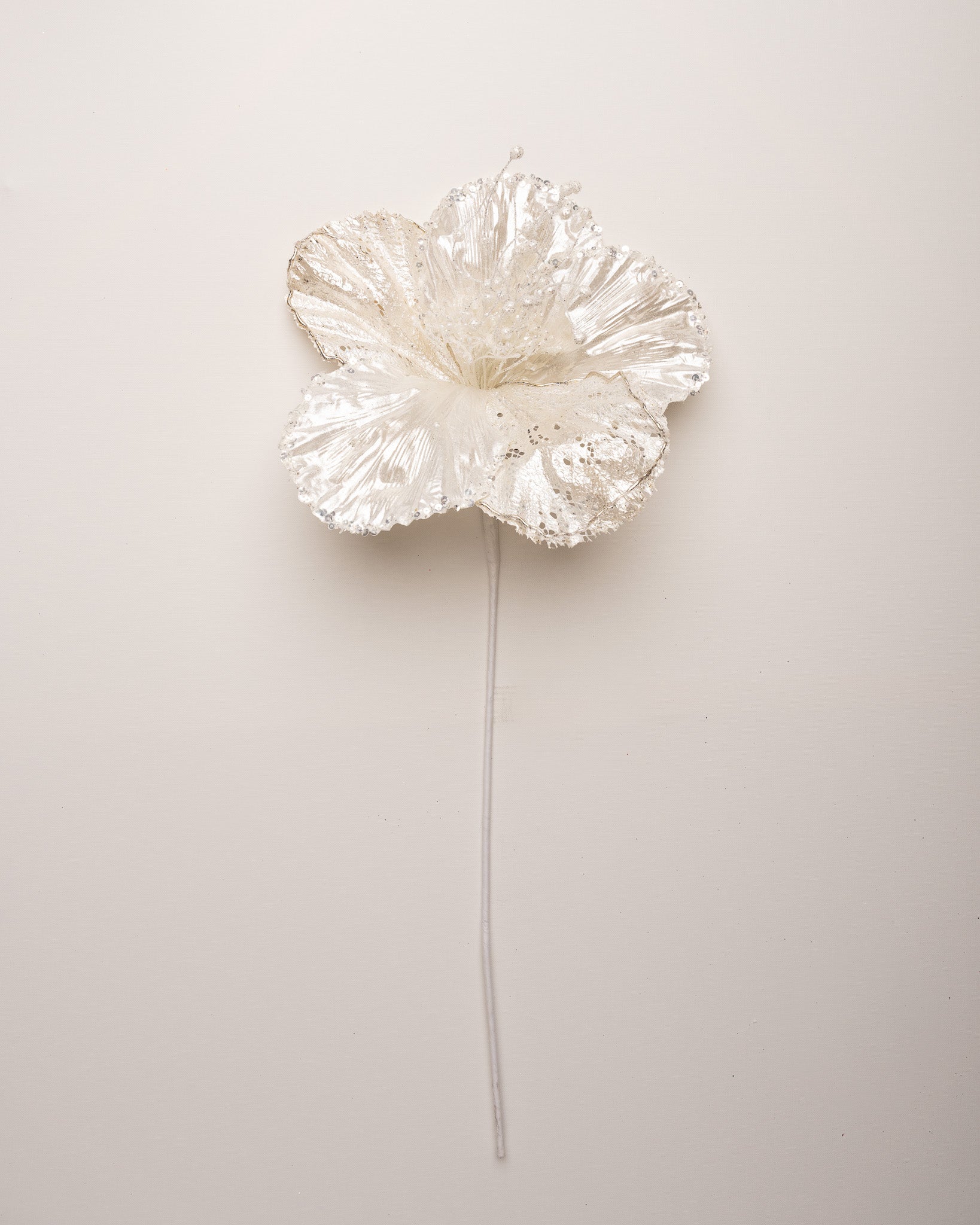 20" Pearl White Hibiscus Stem