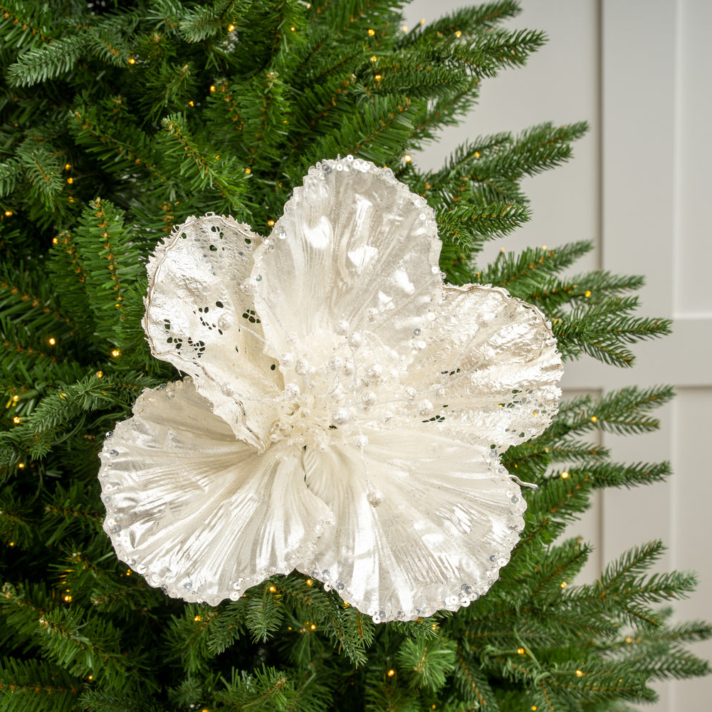 20" Pearl White Hibiscus Stem