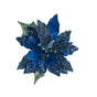 18" Blue & Grey Poinsettia Stem
