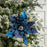 15" Midnight Blue Poinsettia Pick