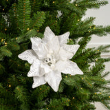 9" Velvet Poinsettia Pick