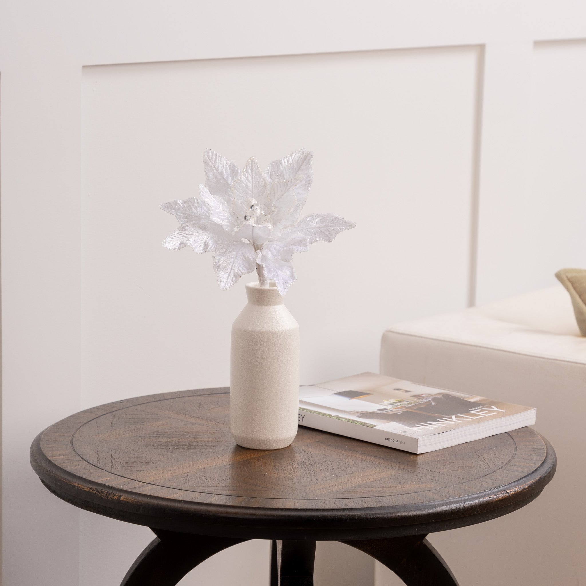 9" Velvet Poinsettia Pick