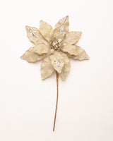 12" Glitter Poinsettia Pick