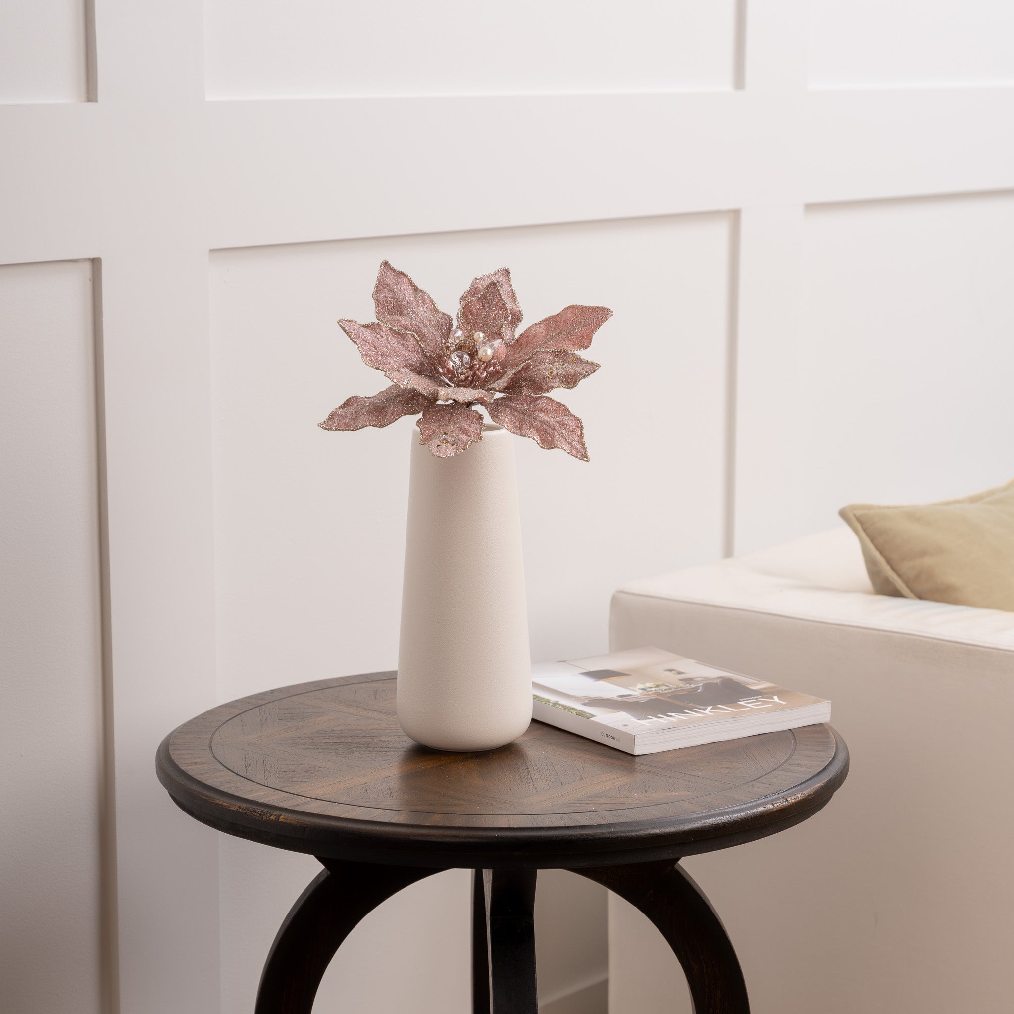 12" Glitter Poinsettia Pick