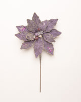 12" Glitter Poinsettia Pick