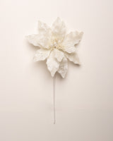 12" Glitter Poinsettia Pick