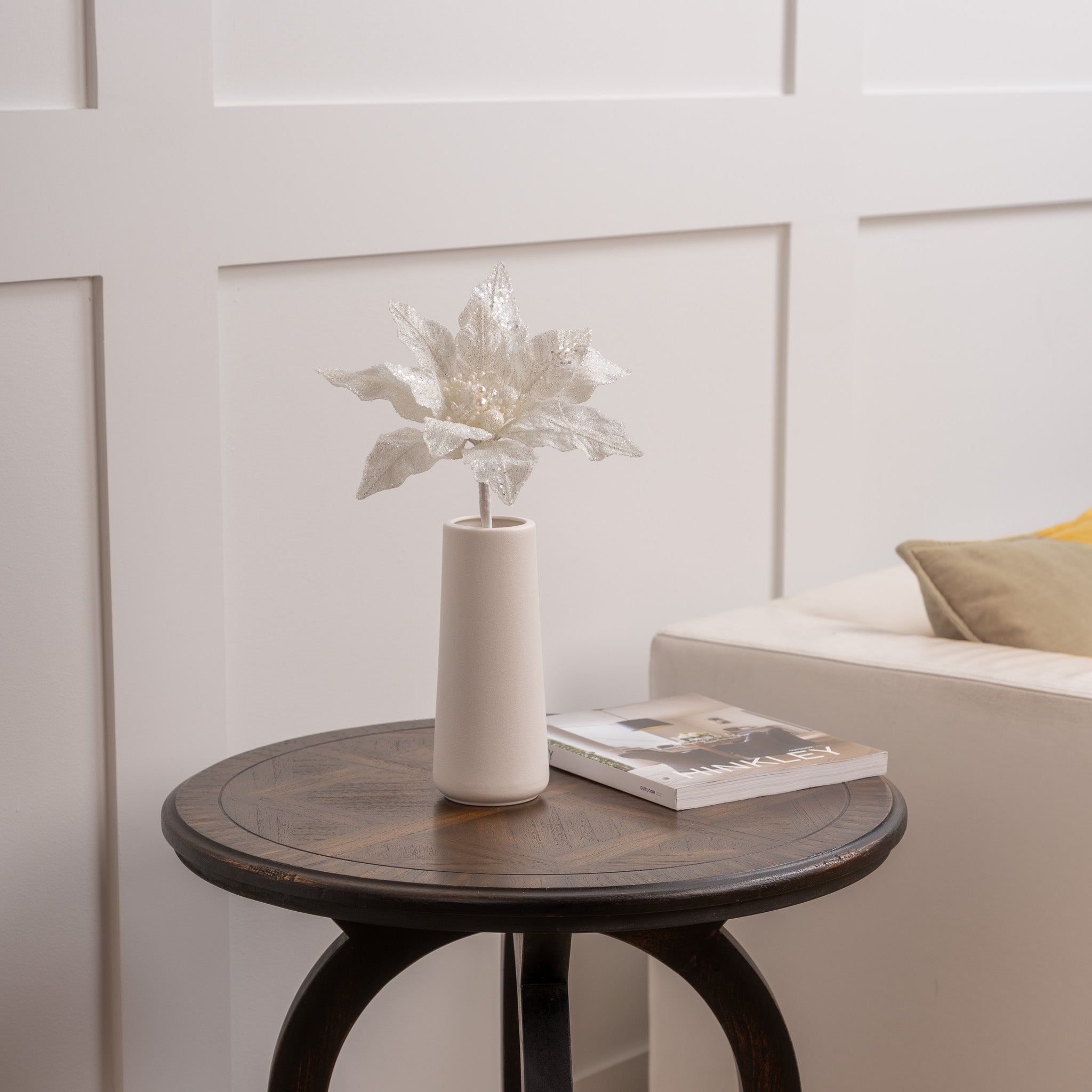 12" Glitter Poinsettia Pick