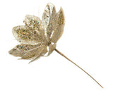 14" Sheer Poinsettia Pick