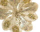 14" Sheer Poinsettia Pick