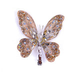 9" Platinum Gem Butterfly Clip