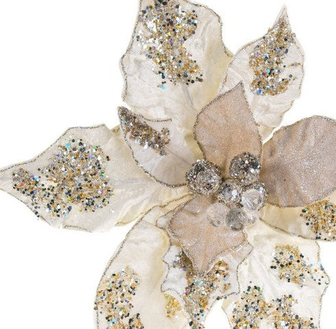 20" Ivory Giant Poinsettia