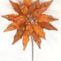 14" Orange Poinsettia Stem