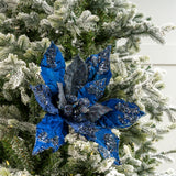 20" Naval Blue Giant Poinsettia Stem
