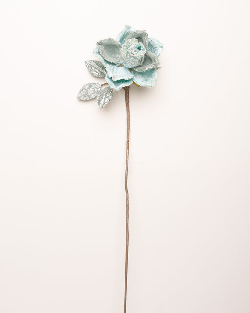 27" Ice Blue Rose Stem