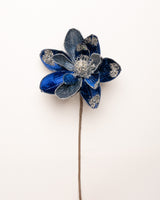 18" Sapphire & Silver Magnolia Stem