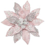 9" Soft Pink Poinsettia With Clip