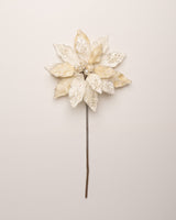 18" Poinsettia Stem With Leaves