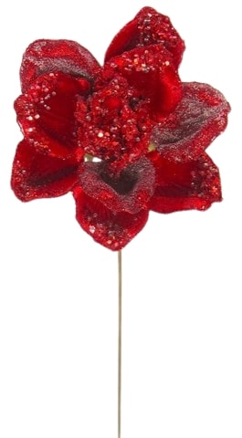 18" Christmas Red Rose Stem