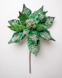 20" Emerald & Silver Giant Poinsettia