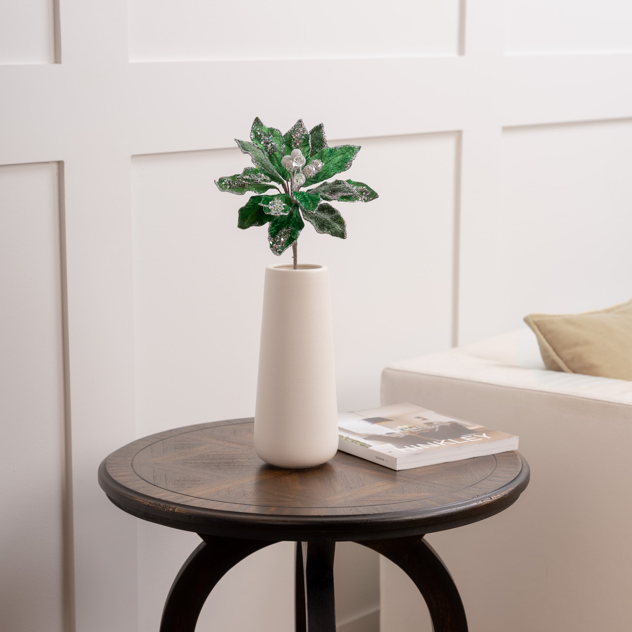 18" Emerald & Silver Poinsettia