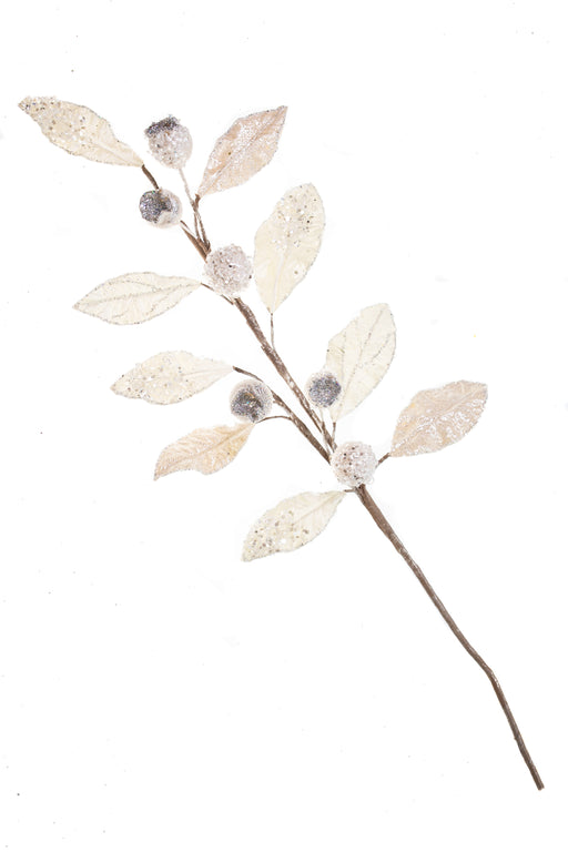 30" Icy White Mini Pomegranate Leaf Spray