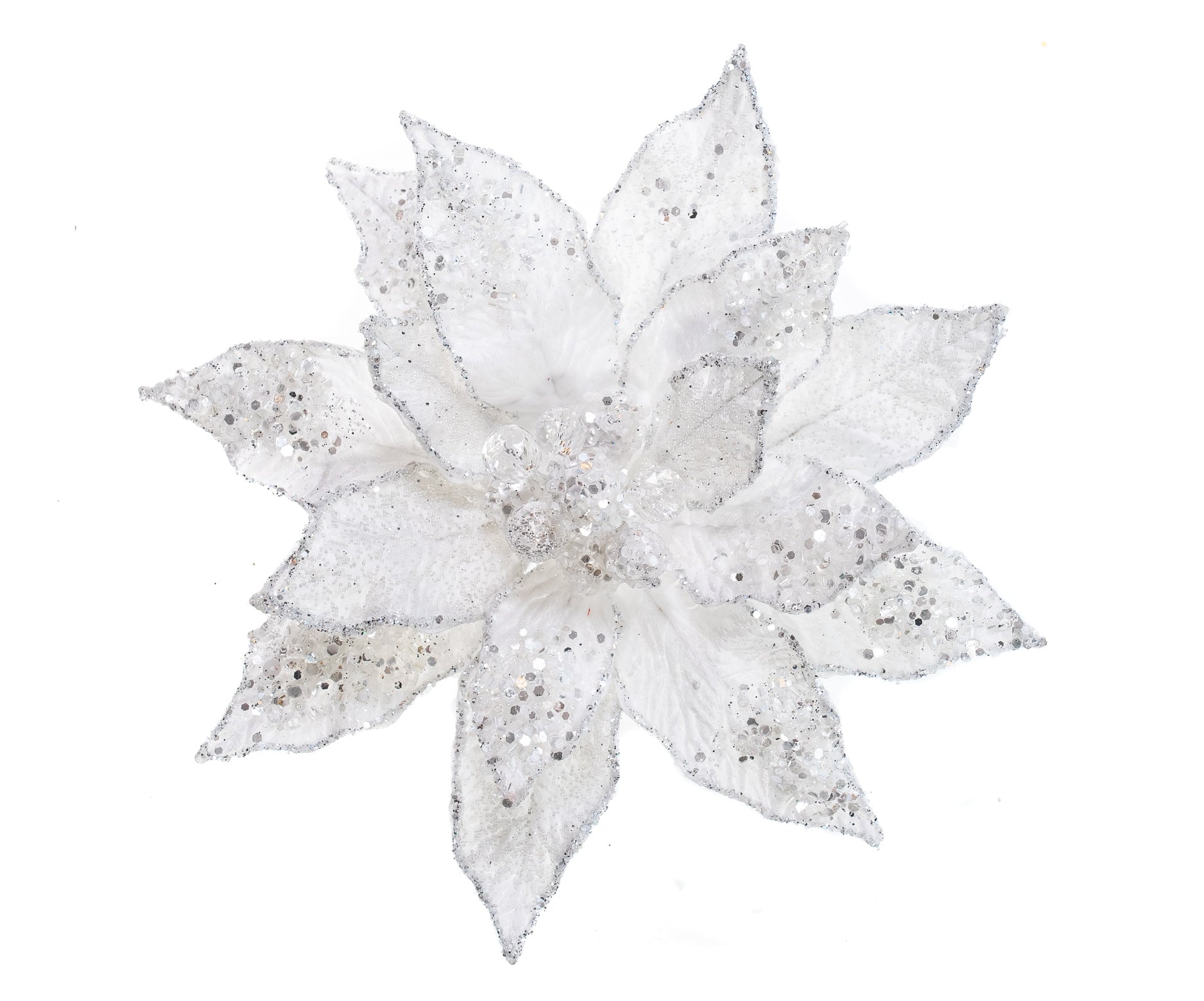 10" Poinsettia With Clip