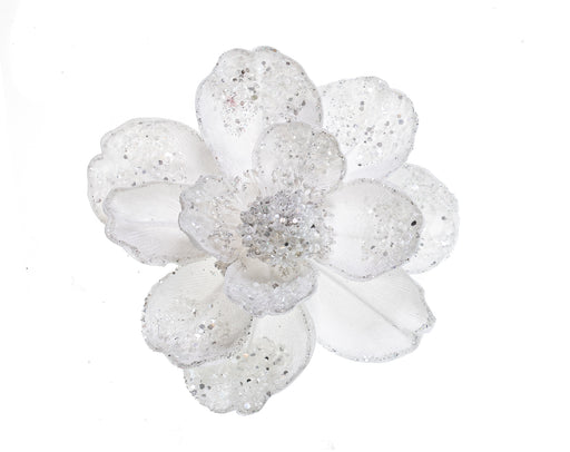 18" Icy White Magnolia Stem