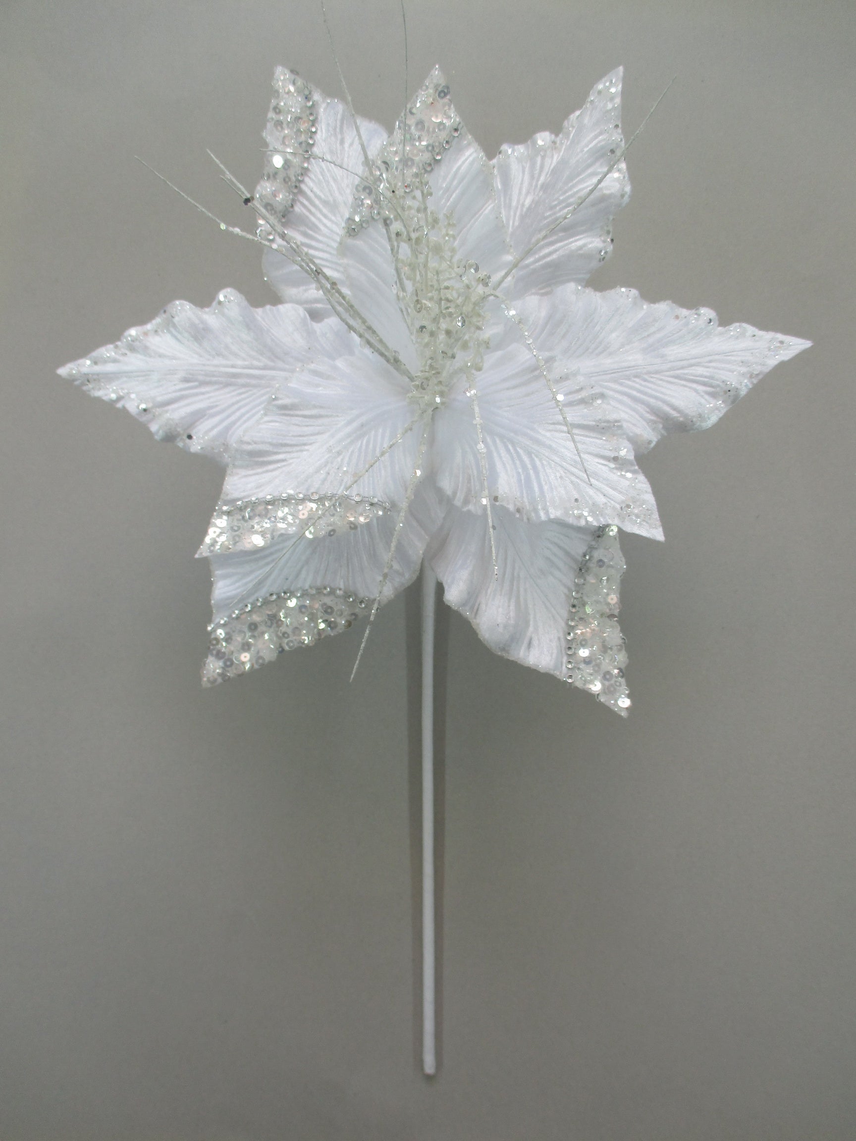 15" Velvet Poinsettia Stem