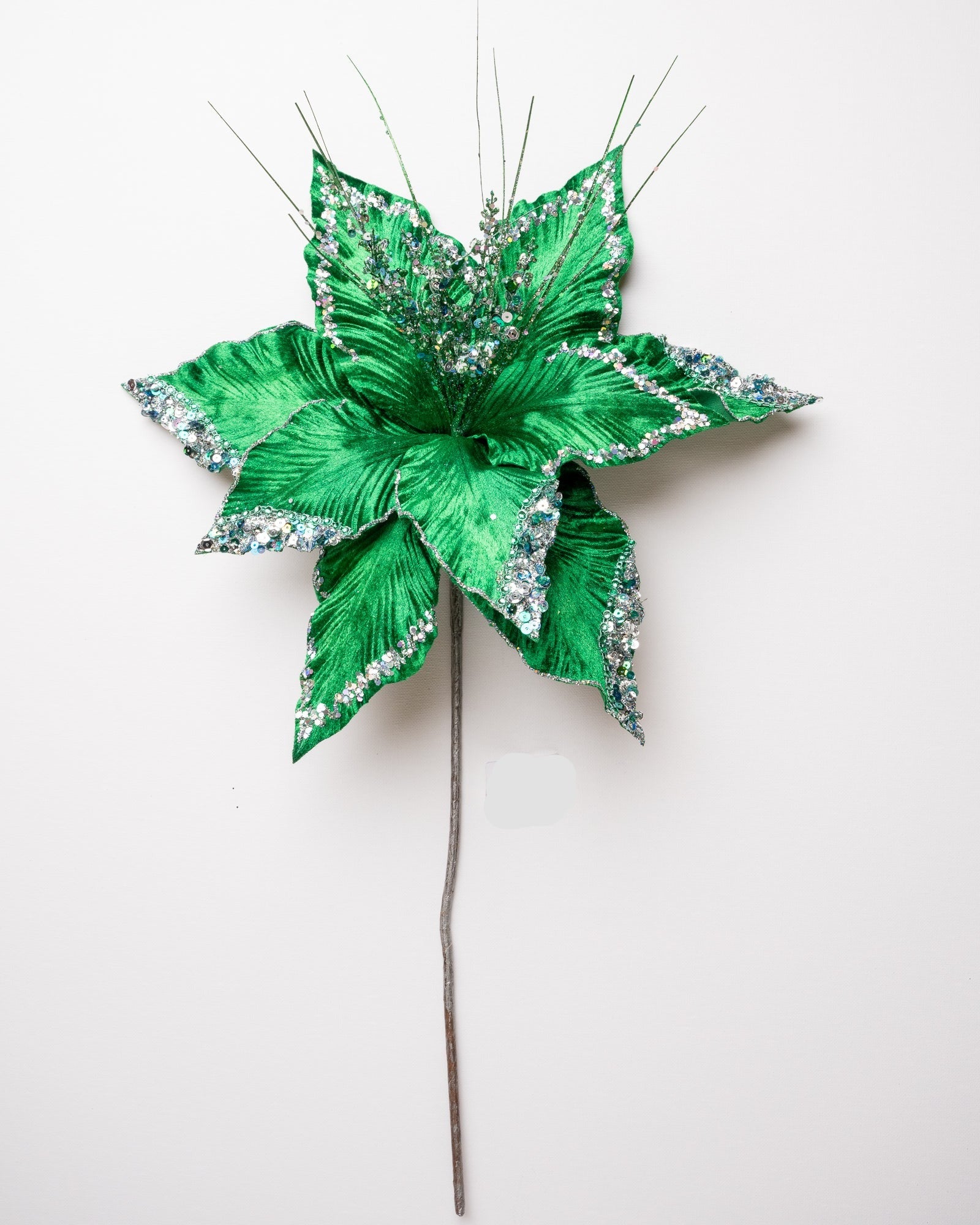 15" Velvet Poinsettia Stem