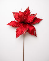 15" Velvet Poinsettia Stem