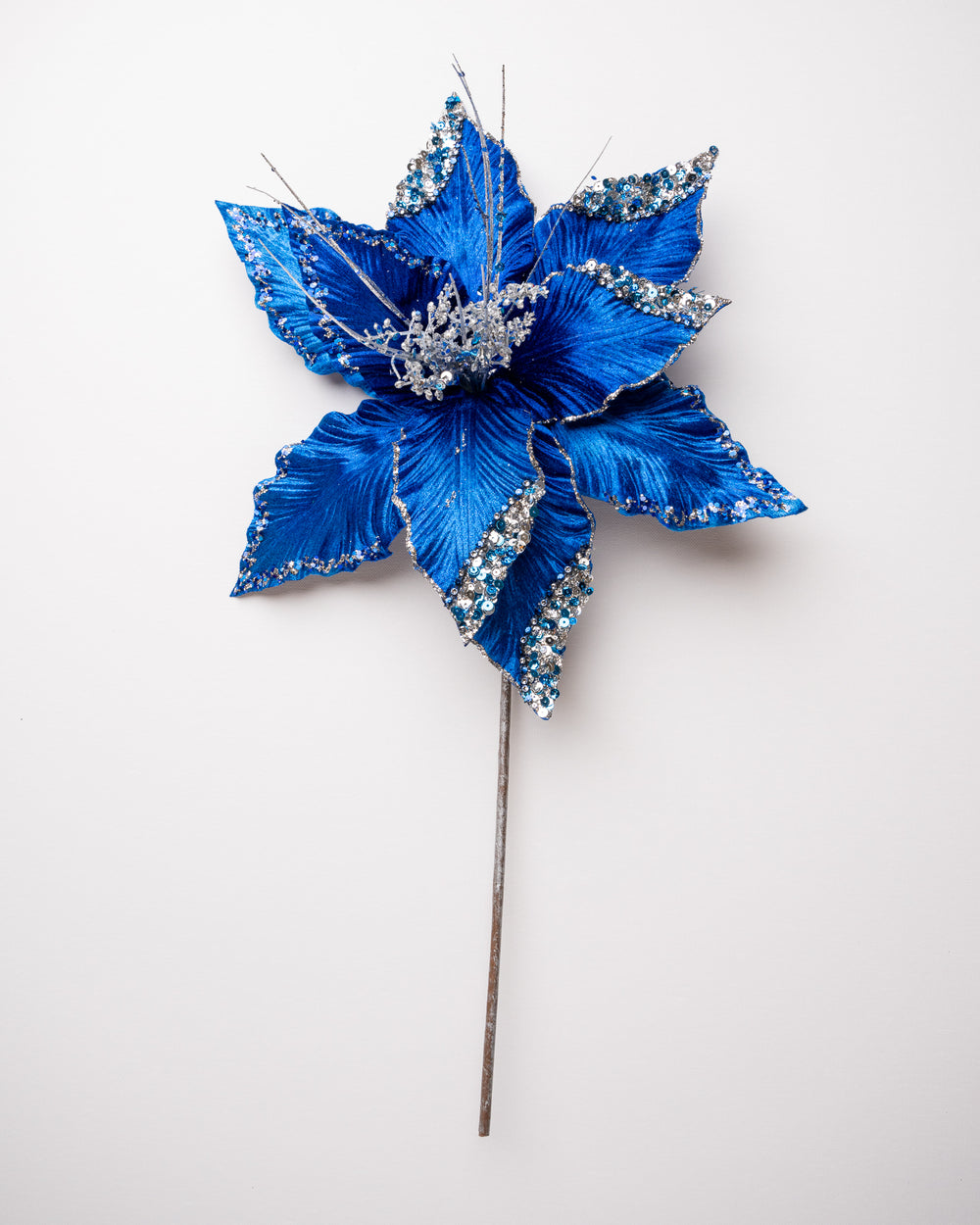 15" Velvet Poinsettia Stem