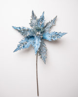 17" Glitter Velvet Poinsettia Stem